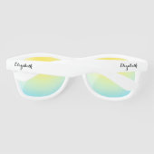 スタイリッシュ モノグラム 白 黄 ミラー ビーチパーティー サングラス (裏面)