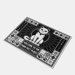 スタイリッシュ、ユーモアのあるカスタマイズ可能なパーフェクト猫 ドアマット