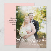 スタイリッシュ ライト モダンスクリプト ラブ サンクス フラット カード (正面/裏面)