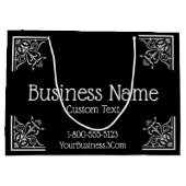 スタイリッシュ、ヴィンテージエレガント業務 ラージペーパーバッグ (裏面)