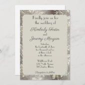 スタイリッシュ ヴィンテージ ピューター ウェディング 招待状 (正面/裏面)