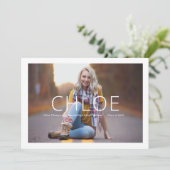 スタイリッシュ&写真ミニマル卒業発表 案内状 (スタンド正面)