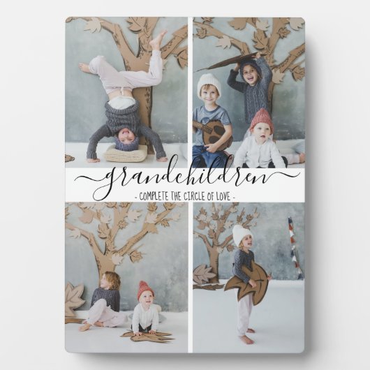スタイリッシュ |孫 |写真のコラージュ フォトプラーク (正面)