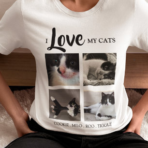 スタイリッシュ 愛しの 猫 写真 Tシャツ