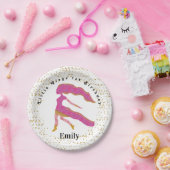 スタイリッシュ《星座》乙女座1st誕生日および金ゴールド紙吹雪 ペーパープレート (パーティー)