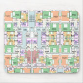 スタイリッシュ＆機能的な青図 マウスパッド (正面)