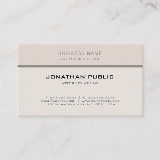 スタイリッシュ　法律事務所の弁護士　エレガントトップ 名刺 (正面)
