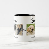 スタイリッシュ | 犬 | 4枚の写真コラージュ ツートーンマグカップ (中央)