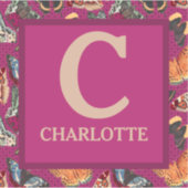 スタイリッシュ&紫ユニークヴィンテージ蝶 シール (正面)