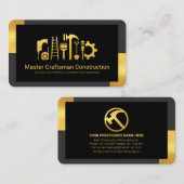 スタイリッシュ[金ゴールド]タブ[フレームホームリノベーション] 名刺 (正面/裏面)