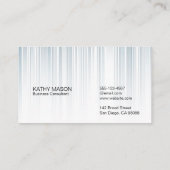 スタイリッシュ |青い灰色の垂直線 名刺 (裏面)