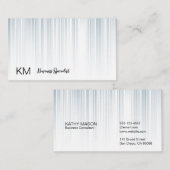 スタイリッシュ |青い灰色の垂直線 名刺 (正面/裏面)