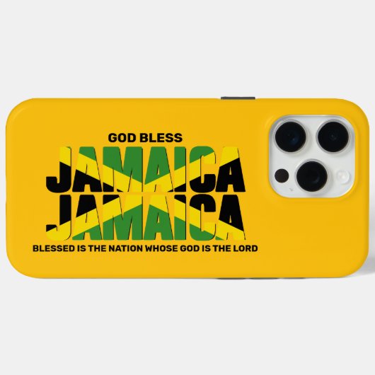 スタイリッシュ GOD BLESS JAMAICA ジャマイカ フラグ Case-Mate iPhoneケース (裏面 (横))