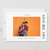 スタイリッシュ | QRコードモダンシンプル写真縁ど セーブザデート (正面)