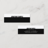 スタイリッシュB&Wモダンエレガント白黒テンプレート スキニー名刺 (正面/裏面)