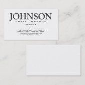 スタイリッシュBlack & White Gray Manager名刺 名刺 (正面/裏面)