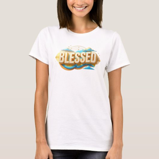 スタイリッシュBLESSEDプリント Tシャツ (正面)