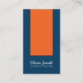 スタイリッシュBlue & Orange Interior Designソーシャルメディア 名刺 (正面)