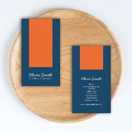 スタイリッシュBlue & Orange Interior Designソーシャルメディア 名刺
