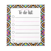 スタイリッシュBohoカラフル Chic To Doリストパーソナライズされた ノートパッド (正面)