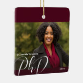 スタイリッシュBurgundy Photo PhD卒業 セラミックオーナメント (右)