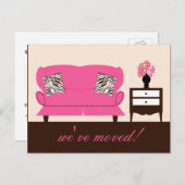 スタイリッシュDecor Moving Announcementはがき 案内ポストカード (正面/裏面)