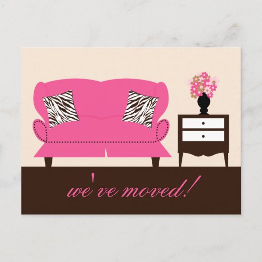 スタイリッシュDecor Moving Announcementはがき 案内ポストカード (正面)