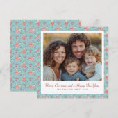 スタイリッシュDuck Egg BlueとPink Hollyの写真 シーズンカード (正面/裏面)