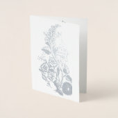 スタイリッシュKalocsai – 白の上に高級シルバー 箔カード (正面)