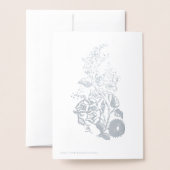 スタイリッシュKalocsai – 白の上に高級シルバー 箔カード (裏面封筒付き)