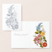 スタイリッシュKalocsai – 白の上に高級シルバー 箔カード (ディスプレー)