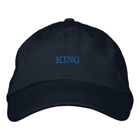 スタイリッシュKINGメンズマリタイムプレステージ調節可能ネイビー 刺繍入りキャップ (正面)