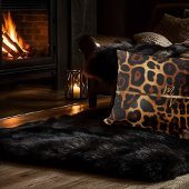 スタイリッシュLeopardプリントと金ゴールドモノグラムの クッション