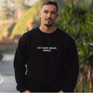 スタイリッシュMen Black食べ Sleep Create Repeat Sagon スウェットシャツ