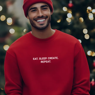 スタイリッシュMen Red食べ Sleep Create Repeat Sagon Tシャツ