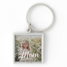 スタイリッシュMomタイポグラフィ写真と名前Keychain