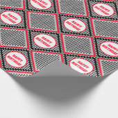 スタイリッシュMotorsportをテーマにした白黒チェック ラッピングペーパー (角)