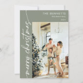 スタイリッシュPhoto Year In Review Merry Christmas シーズンカード (正面)