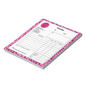 スタイリッシュPink Leopard Print Invoice ノートパッド (回転)