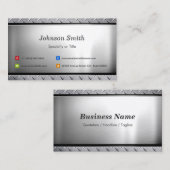 スタイリッシュPlatinum Look – カスタマイズ可能プロフェッショナル 名刺 (正面/裏面)