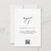 スタイリッシュQRCODEエレガント白黒結婚のWebサイト 出欠カード (正面)