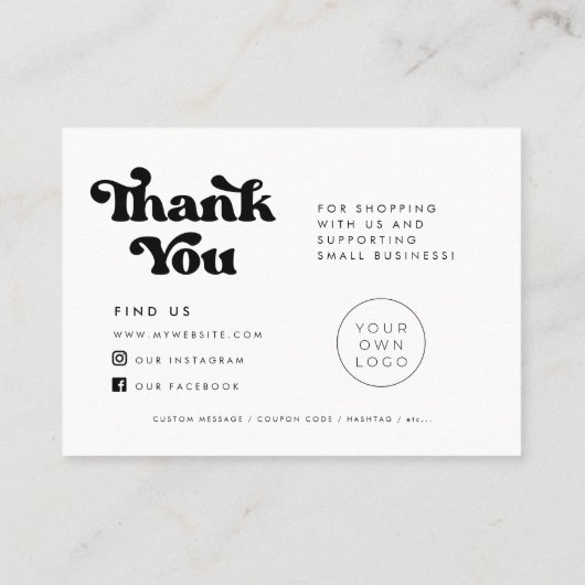 スタイリッシュretroお礼パッケージ挿入カード 名刺 (裏面)