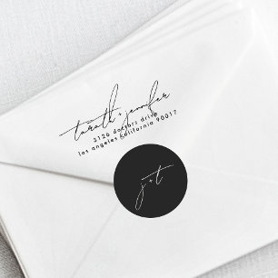 スタイリッシュScriptエレガント Monogram結婚の ラウンドシール