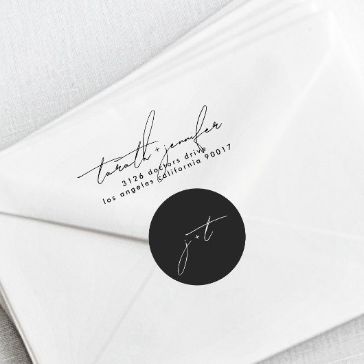 スタイリッシュScriptエレガント Monogram結婚の ラウンドシール