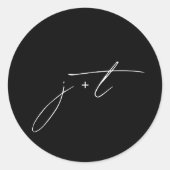 スタイリッシュScriptエレガント Monogram結婚の ラウンドシール (正面)