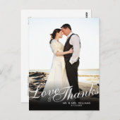 スタイリッシュScriptモダンエレガントラヴ感謝していはがき ポストカード (正面/裏面)