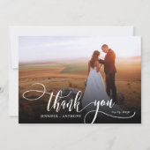 スタイリッシュScript 2フォト結婚サンキューカード サンキューカード (正面)