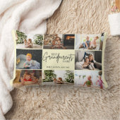 スタイリッシュScript Collageの最高の祖父母バージョン ランバークッション (ブランケット)