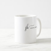 スタイリッシュScript Monogramモダンシンプルパーソナライズされた コーヒーマグカップ (正面右)