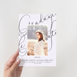 スタイリッシュScript Purple Photo Gradation Party 招待状